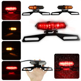 Lanterna Traseira Suporte Placa Led Moto Custom Lanterna Luz