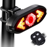 Lanterna Traseiro De Bike Usb Contole C Seta E Som 50 Lumen