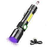 Lanterna UV Blacklight Lanternas Recarregáveis Por USB Lanterna Magnética Com Luz Lateral Lanterna De 1000 Lm Luz Preta Luz De Trabalho COB Zoom Luz De Trabalho Impermeável Urina De Animais De