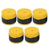 LANTRO JS Conjunto De 5 Fitas De Aderência De Raquete Foscas Não Pegajosas Em Amarelo Alças Respiráveis Para Raquetes De Pickleball Badminton E Tênis De Mesa