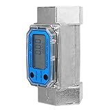 LANTRO JS Medidor De Vazão Digital De Combustível Mini Medidor De Fluxo De Turbina Digital Medidor De Fluxo De Combustível Diesel 15 120L 3 8 Cm NPT Azul