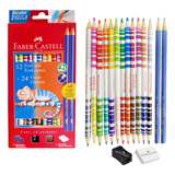 Lápis Bicolor 24 Cores Com Kit