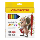 Lápis Cor Triangular Maxx Jumbo 12 Cores Apontador Compacto