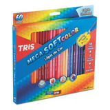 Lápis Cor Tris Mega Soft Color 60 Cores Apontador