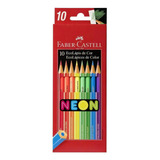 Lápis De Cor 10 Cores Neon Faber Castell