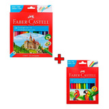 Lápis De Cor 24 Cores 12 Canetinhas Hidrocor Faber Castell