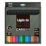 Lapis De Cor 24 Cores Carbon Line Leo leo Material Escolar
