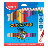 Lápis De Cor 24 Cores Color peps Star Triangular Maped