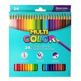 Lapis De Cor 24 Cores Multicolor Novas Cores