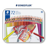 Lapis De Cor 72 Cores Staedtler Estojo Metal Lata Sextavado