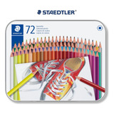 Lapis De Cor 72 Cores Staedtler Estojo Metal Lata Sextavado