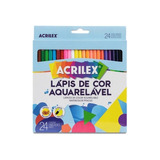 Lápis De Cor Aquarelável Acrilex 24 Cores Cor Da Marcação Colorido