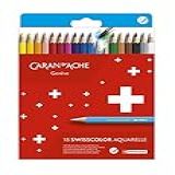 Lápis De Cor Aquarelável Caran D Ache Swisscolor 1285 718 18 Cores
