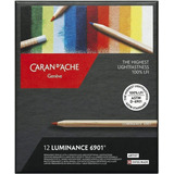 Lápis De Cor Arte Caran D ache Luminance 12 Cores Vibrantes