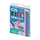 Lápis De Cor CIS  Caixa Com 12 Cores   3 Lápis De Cor Tons Pastel  Multicolorido  44 8004