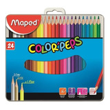 Lápis De Cor Estojo De Lata 24 Cores Color'peps - Maped