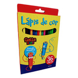 Lápis De Cor Hexagonal Caixa Com 36 Cores Gatte