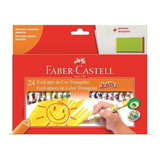 Lápis De Cor Jumbo 24 Cores Triangular Grosso Faber Castell