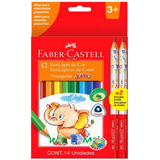 Lápis De Cor Jumbo Faber Castell Triangular 12 2 Grafite