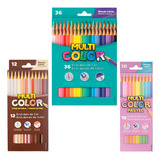 Lápis De Cor Kit 36 Cores 12 Tons De Pele 10 Pastel Nf