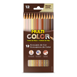 Lápis De Cor Multicolor Super 12 Cores Tons De Pele