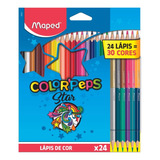 Lapis De Cor Triangular Color Peps 24 Lapis 30 Cores Maped
