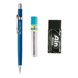 Lapiseira Pentel Sharp P207 Azul 0,7 Com Grafite E Borracha