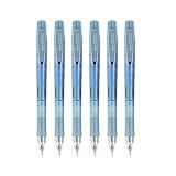 Lapiseira Recarregável Uniball CHROMA 0 5 Mm Com Borracha Aderência De Almofada Contornada Grafite De Avanço Automático Barril Azul Pó 6 Unidades