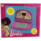 Laptop Charm Tech Infantil Bilíngue Barbie Rosa Candide 1853