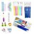 Lar Das Fitas Kit Agulha Crochê Completo 16 Agulhas Soft Cabo Emborrachado Kit De Acessórios X53