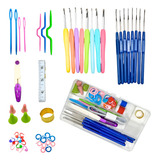 Lar Das Fitas Kit Agulha Crochê Completo 16 Agulhas Soft Cabo Emborrachado Kit De Acessórios X53