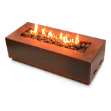 Lareira A Gás Área Externa Aço Corten Fire Pit Santa Helena