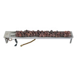 Lareira A Gás De Inox Escovado Modelo Império 120cm