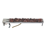 Lareira A Gás De Inox Escovado Modelo Império 120cm