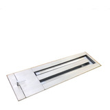 Lareira A Gás Inox Escovado 50cm Duplo Pedras Decorativas
