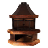 Lareira De Canto Chapa Naval Rustica A Lenha   Pequena 108cm