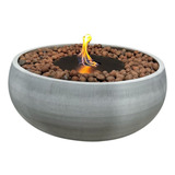 Lareira Externa Cimento Jardim Queimador Inox 304 100 Cm