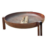 Lareira Externa Portatil 100 Aço Corten 5mm Firepit