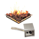 Lareira Gás Jardim Área Externa Fire Pit Quadrado Fogo E Art