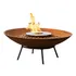 Lareira Tacho Aço Carbono Oxidado 80cm Queimador Inox 30 Cm