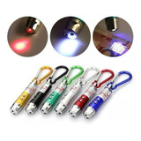 Laser Pointer Vermelho 3 Em 1 Chaveiro Lanterna Kit Com 6 Un
