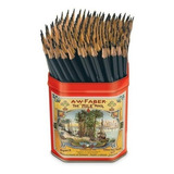 Lata Com 160 Lápis Faber Castell Preto Sextavado Max 2b