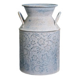 Lata De Leite Galvanizada Fauevav Antigo Vaso Retrô Plantad