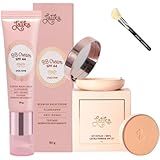 Latika BB Cream 30g Kit Estojo Refil Powder SPF 27 11g Pincel De Maquiagem TOM Bege Claro