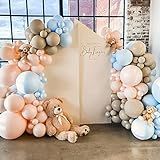 Lattua Kit De Guirlanda De Balões Azuis E Rosa Empoeirados 145 Peças Balões De Pelúcia Duplos Balões Azuis Pastel Gênero Revelador Arco De Balão Decorações De Chá De Bebê