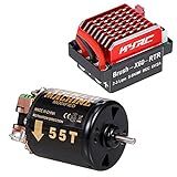 LAURAG Motor Escovado 540 540 Motor Escovado RC Motor Sobre Esteiras 55T 3 Slots E 60A ESC RC Car ESC Escovado Controlador De Velocidade Elétrica 6V - 2A BEC Para 1-10 Carro RC