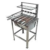 LAURINDOS Kit Braseiro Com Suporte Flutuante Bancada 4 Espetos Inox