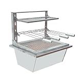 LAURINDOS Kit Braseiro Suporte Suspenso Prime Inox 42x34 Espeto Grelha