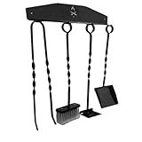 LAURINDOS Kit Suporte Com Acessorios Lareira Pintado Preto