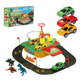 Lava Rápido Dino Infantil Posto Infantil C Carrinhos E Dino